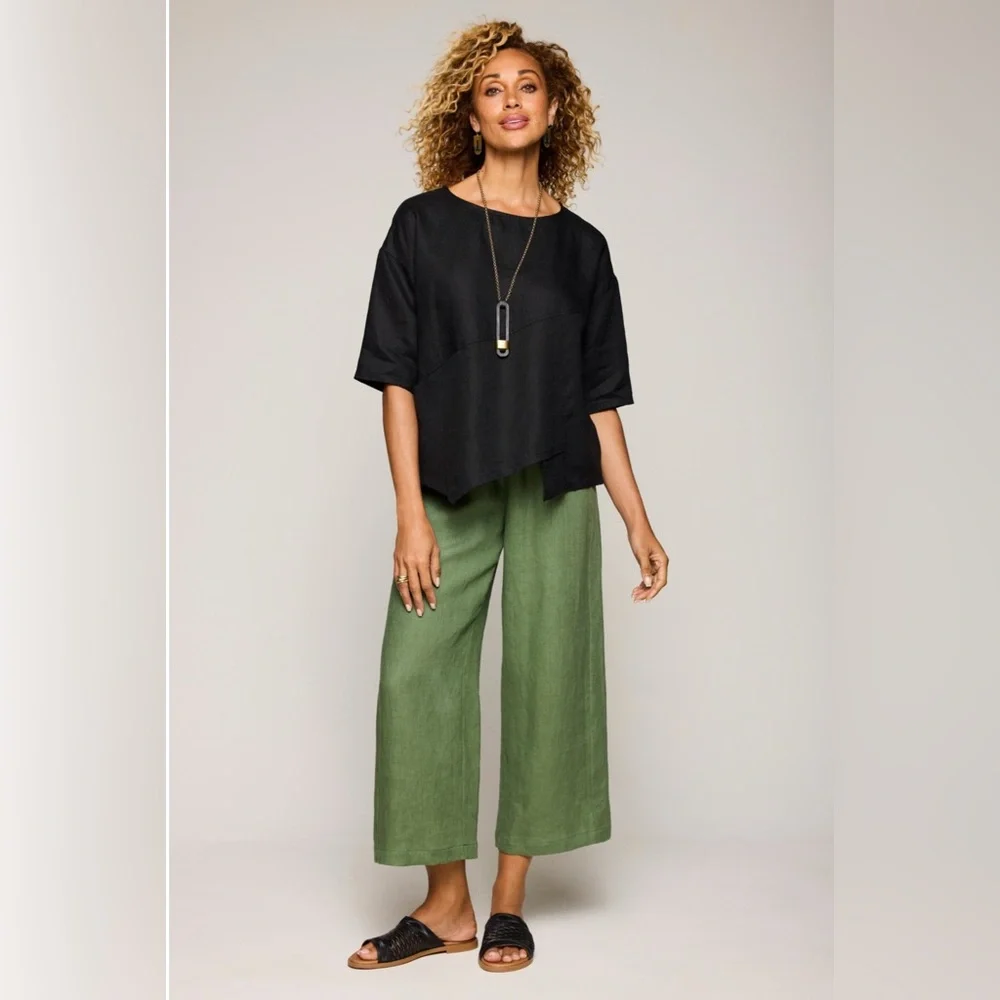 NWT Chalet et Cici Black Linen Elysia Top - Size Small - Picture 5 of 9